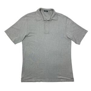 Marbas Polo Shirt Mens L Large Grey Cotton Blend Short Sleeve Golf Made In Italy